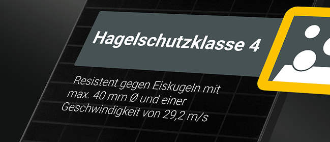 Modul schräg mit Siegel Hagelschutzklasse 4