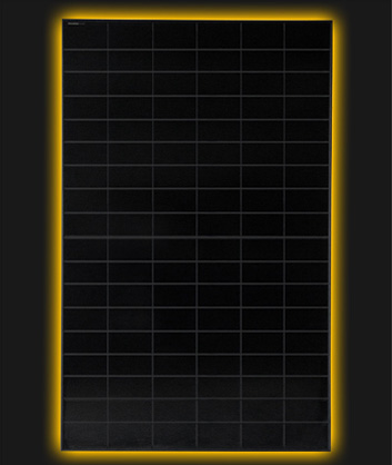 Modulo BC Bagliore nero giallo su sfondo nero