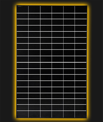 Modulo BC Bagliore bianco giallo su sfondo nero